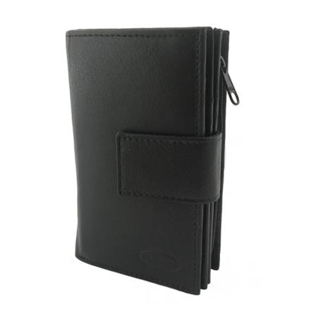 Medelstor Läderplånbok Med 18 Kortfack Svart One Size
