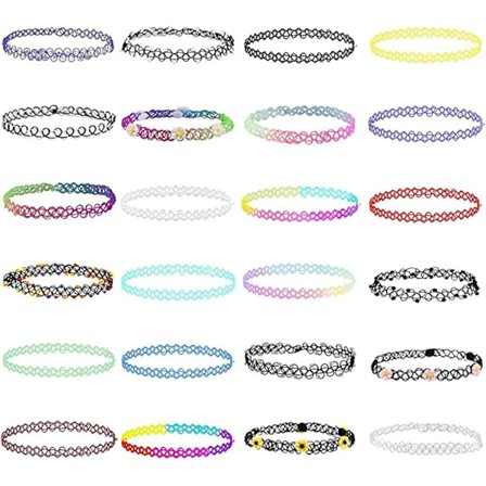 24 stk. Stræk Halskæder, Stræk Tattoo Halsbånd