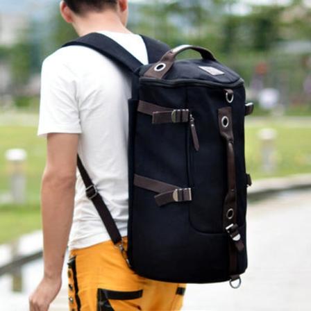 Fasjonabel skolesekk for menn, ungdomsreiseveske, datamaskin med stor kapasitet Black 18 inches