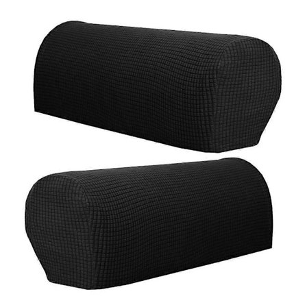 Sæt med 2 Premium Stretch Armlænsbeskyttere Betræk Passer til Sofa Armlæn Sort