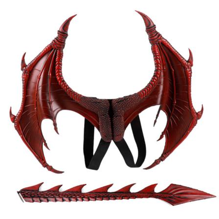 Halloween Party Barn Klä Upp Dragon Wings Tail Toy Set Mak