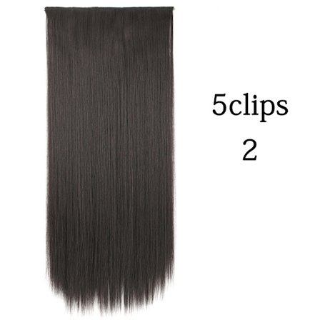 Syntetisk 22 32 tum 5 Clips Hårförlängning Värmebeständig falska hårstycken Långa vågiga frisyrer Clip In Hair Extensions