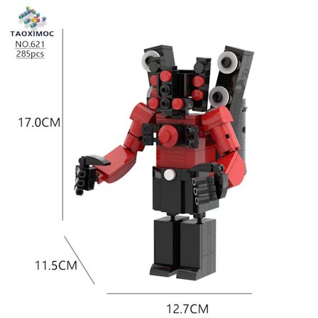 Monitor vs Toilet Man's Building Block Toy Model Handgjord