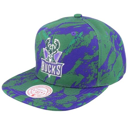 Mitchell & Ness - NBA Zelená snapback Kšiltovka - Milwaukee Bucks Down For All Green Snapback @ Hatstore