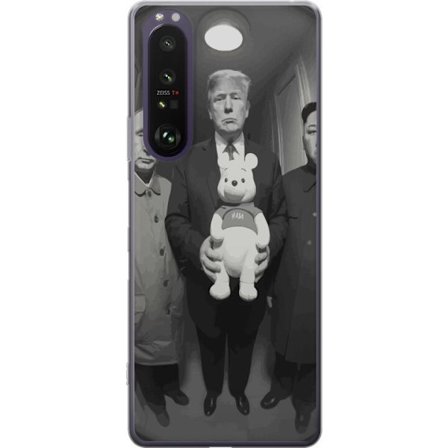 Yhteensopiva Puhelinkuori Sony Sony Xperia 1 III Mustavalkoinen taideteos surrealistisella poliittisella symboliikalla ja odottamattomalla kontrastill