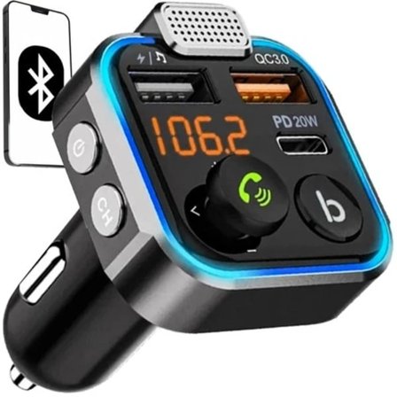 Bluetooth FM-sender og oplader - til bilen