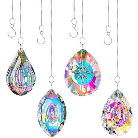 Krystal Lysekrone Hængende Solfanger Havearbejde Hængende Dekorativt Prismebold Solfanger