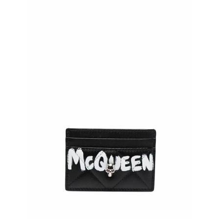 Alexander McQueen, Quilted Cardholder Czarny, Kobieta, Rozmiar: ONE Size