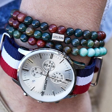 Bracelet perles de pierre "Le paisible" pour hommes - Bracelets de perles - pour Hommes - Lucleon