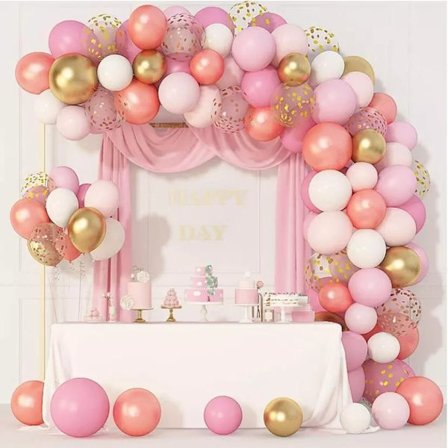 140 st rosa macaron ballongsträng latexballonger set födelsedag