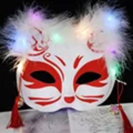 Lysende LED-revmaske Japansk Cosplay Blinkende øyne Mørke øyne Maske Rave Kostyme Anime Halvt ansikt Kattemasker Maskerade Festrekvisita 4