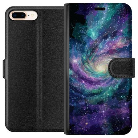 Kompatibelt Lommeboketui til Apple iPhone 7 Plus Dekorativ orientalsk lykt med halvmåne og stjerner i varm gylden nattmiljø