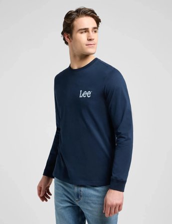 Lee Jeans Ls Wobbly Lee Tee - Navy - XL