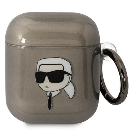 Karl Lagerfeld KLA2HNIKTCK AirPods 1/2 suojus musta/musta Karl`s Head