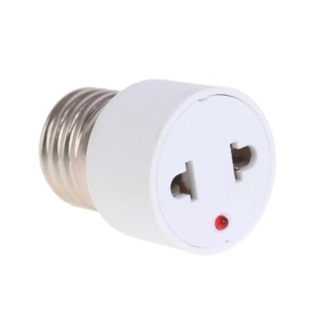 220V E27 ABS Vit kontakt tillbehör EU plugg skruv bulb bas adapter