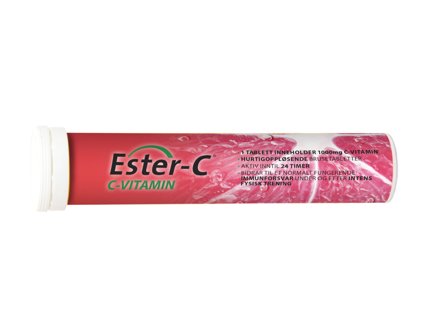 Ester-C C-vitamin 1000 mg, Appelsinsmak, 20 brusetabletter