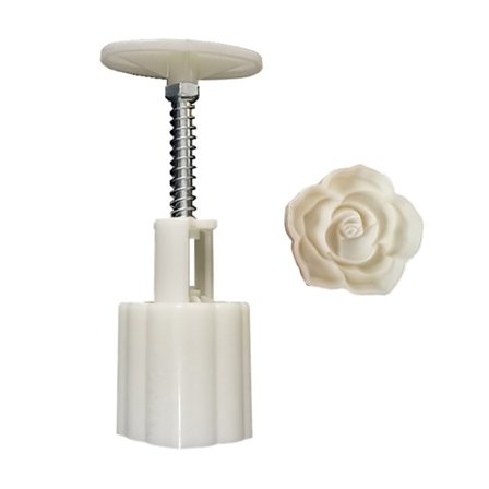 Månekageform Rose Blomst Stempel Kage Cookie Form Skærer Håndtryk Fødevaregodkendt Bage Tilbehør Midt-Efterårs Festival