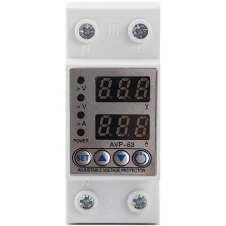 DIN-skinne montert justerbar over- og underspenningsvern beskyttelsesrelé, 63A