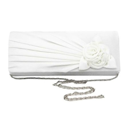 Satin Clutch Väska för Dam med Ros - Kväll, Bröllop, Fest, Bal, Brudhandväska - Perfekt