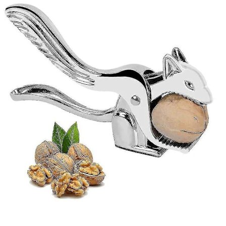 Ruostumattomasta teräksestä valmistettu saksanpähkinänsärkijä, pähkinänsärkijä, saksanpähkinän särkijä, pähkinänsärkijä pähkinöille, metallinen 