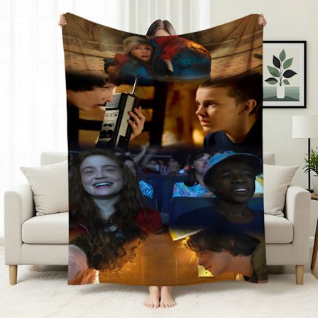 Stranger Things 5 Fleecefodrad Varm Filt, Stranger Things-tema Filt för Tupplurar, Flanellfilt, Specialtillverkad