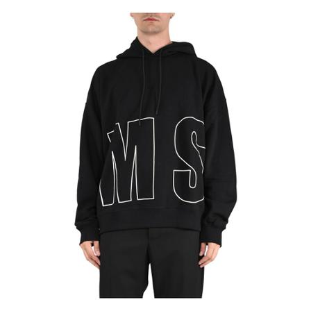 Msgm, Hoodie Czarny, Mężczyzna, Rozmiar: L