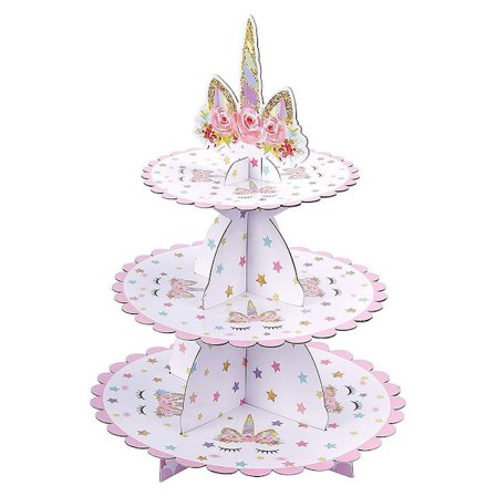 Kakefat 3 etasjes cupcake muffinsstativ laget av papp for bryllupsfest KLB