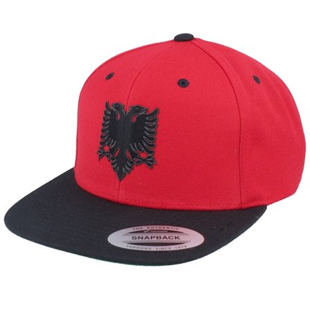 Iconic - Rojo snapback Gorra - Albanian Eagle Patch Red/Black Snapback @ Hatstore