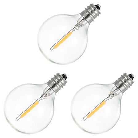 3 stk G40 Led lyspærer, E12 Skrue Base Kompatible Solar String Lights
