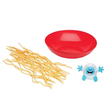 Lasten peli: Tasapainota lumiukko nuudeleilla