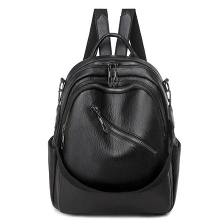 Ryggsekk Multi-Purpose Student Skolesekk med stor kapasitet Reiseryggsekk for kvinner Black