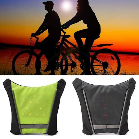 Cykelväst utomhus varning LED-ljus säkerhetsjacka enkel signal reflekterande (gul)