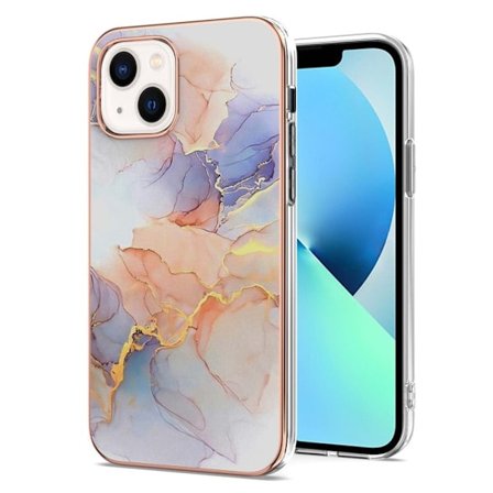 Marmormotiv iPhone 14 Plus skal - Milky Way Marmor Vit