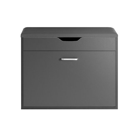 SoBuy ljusgrå skohylla med fällbar bänk och dolt förvaringsfack 60x30x50cm, funktionell FSR95-HG