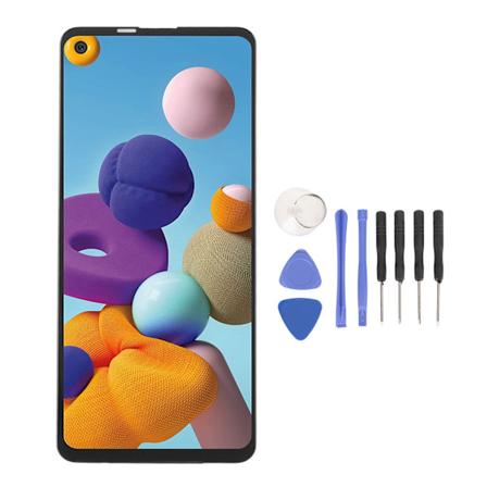 6,5 tuuman LCD-näyttö korjaustyökaluilla Älypuhelimen näytön vaihto Samsung Galaxy A21S:lle