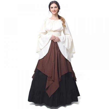 Romantisk middelalderlig renæssance gotisk cosplay retro kjole kjole