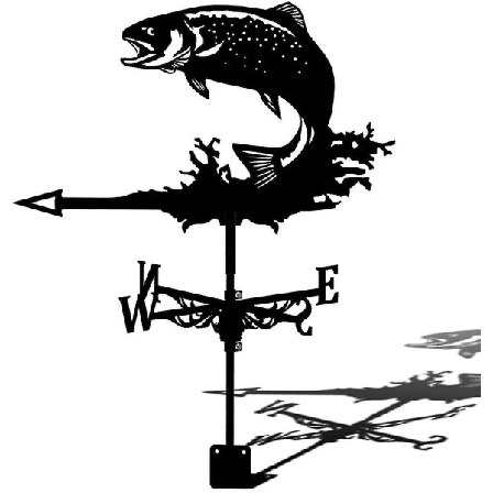 Værhane i rustfritt stål til hagen - Bie, Hane, Mandarin, Fisk, Kråke - Vindfløy Vind Svart Spraymaling