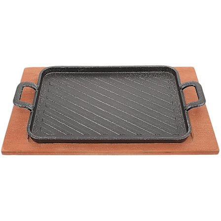 1 Sæt Metal Grillpande og Bakke Barbecue Grillpande Jern Wok Stegepande Camping Stegepande