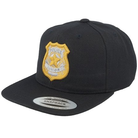Kiddo Cap - Black - snapback - Cap - Kids 3d Police Badge Junior Black Snapback - Hatstore