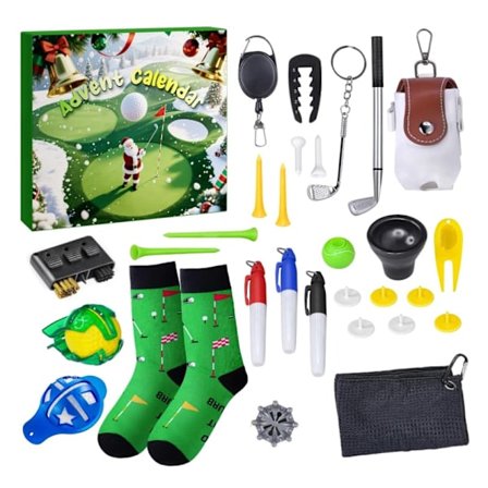 Moorle Julekalender 2025 Adventskalender Golf Sæt Sportsdekoration Julegave til Voksne og Børn