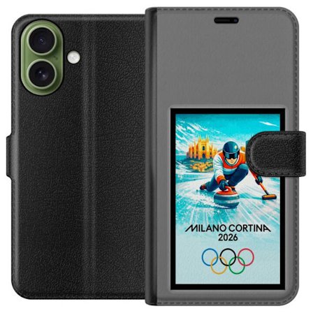 Kompatibelt Lommeboketui til Apple iPhone 17 Ishockeyillustrasjon med spillere i bevegelse på isen, Milano Cortina 2026, Milan-landemerker og olympisk