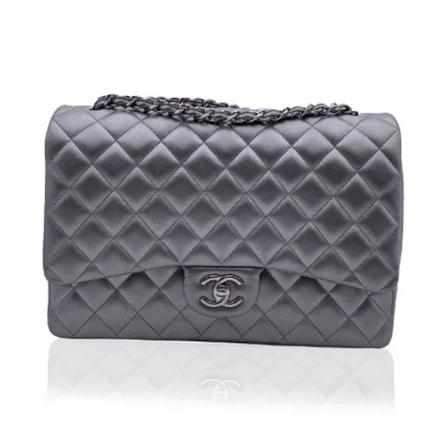 Chanel Vintage, Pre-owned Leather chanel-bags Grijs, Dames, Maat:ONE Size,leer