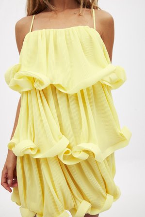 NA-KD Miniklänning med volang och tryck - Blommiga klänningar - Gul - EU 38