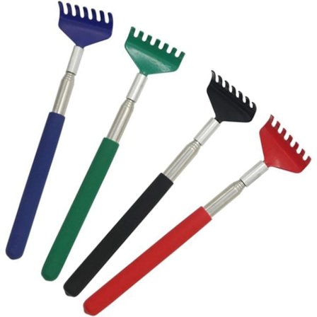 St Ryggkliare Bärbar Utdragbar Ryggkliare med Teleskophandtag för Huvud Rygg Ben och Annan Kittlande Massage