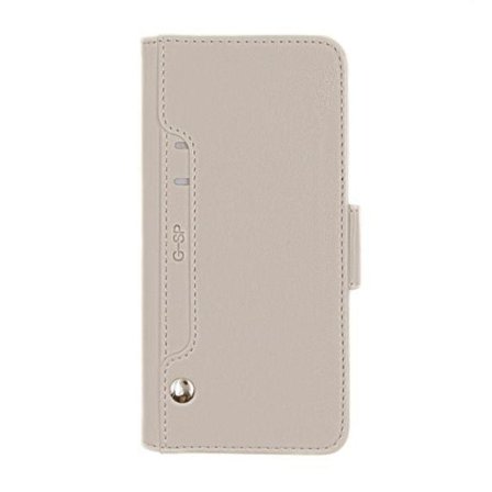 Flip Stand PU Leather Kickstand Card Case Grey For iPhone 7/8