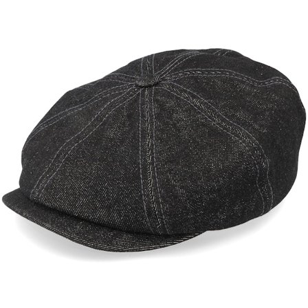 Stetson - Black - flatcap - Cap - Hatteras Denim Black Flat Cap - Hatstore