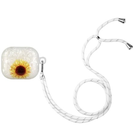 AirPods 3 -kuvion tulostuskotelo, jossa on kaulanauha - Keltainen Auringonkukka