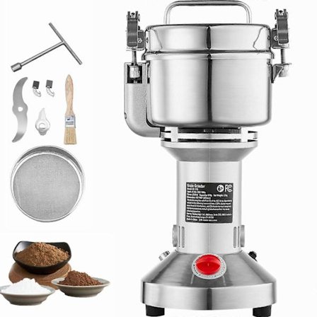 550g Elektrisk Kornmølle, Højhastigheds 2000W Krydderikværn, til Tørre Korn Krydderier Kornprodukter Kaffe Majs Peber, Lige Type