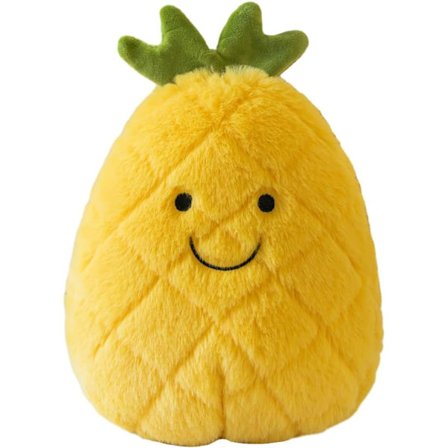 Ananas Plysdukke Ananas Blødt Legetøj Udstoppede Frugt Ananas Plys Pude Kælne Frugt Samlerobjekt Plys Dekoration Velegnet til Fødselsdag 20CM