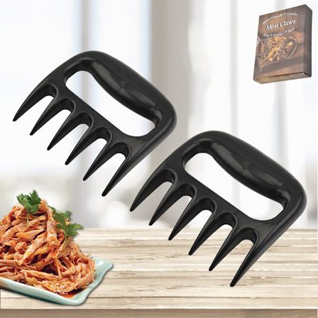 2 stk. BBQ bjørnekløer til pulled pork, BBQ kødhakkerkløer, bjørnekødpotekløer, røget grilltilbehør